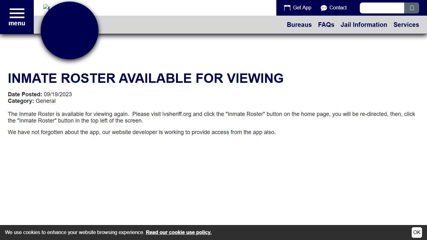 INMATE ROSTER AVAILABLE FOR VIEWING | Leavenworth County Sheriff's Office